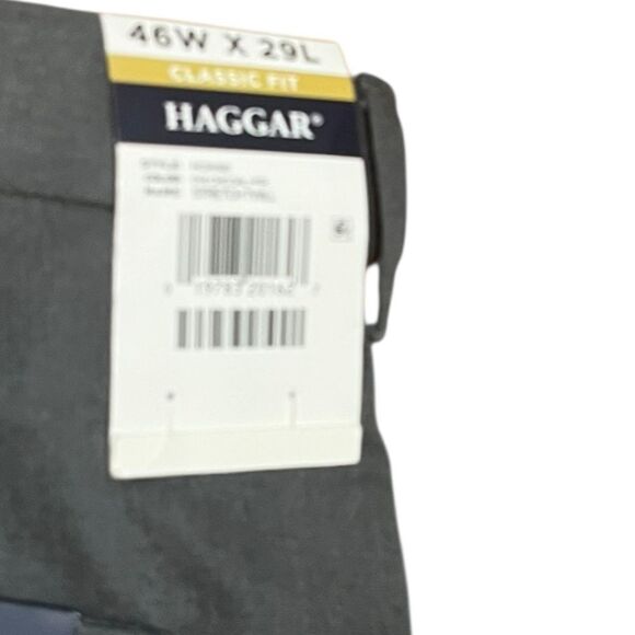 Haggar Flat Front Comfort Waistband Trousers in Charcoal, Size 46X29, NWT - Picture 4 of 9